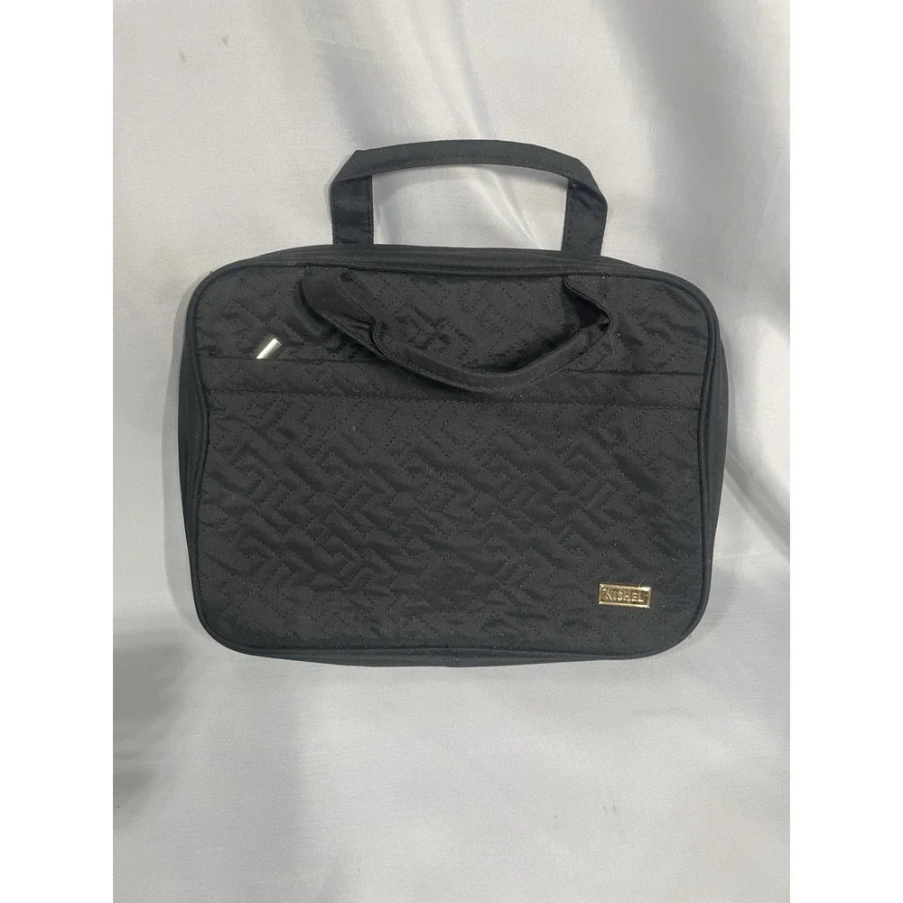 NISHEL Travel Toiletry Bag Large Makeup Essentials Hanging Organizer - Black
